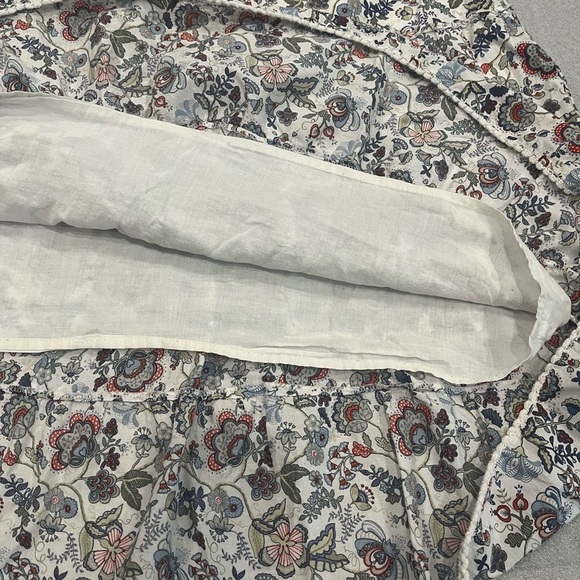 [L]Della Spiga Floral Print Tiered Cotton Skirt - Picture 4 of 6